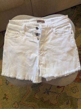 DL1961 White Frayed Hem Denim Shorts Cecilia Classic Short